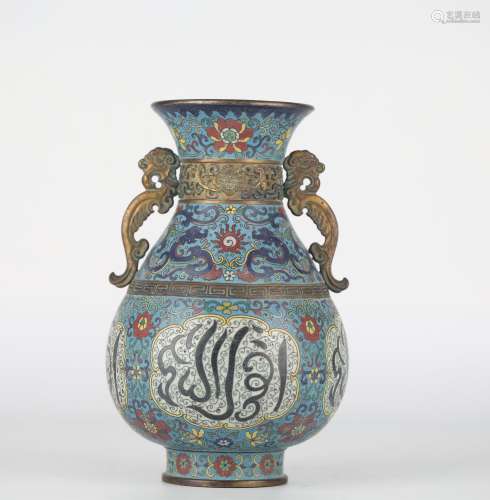 Chinese cloisonne vase, Qianlong