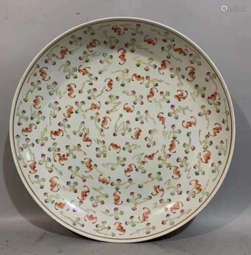 Chinese Fencai porcelain plate, Qing Dynasty