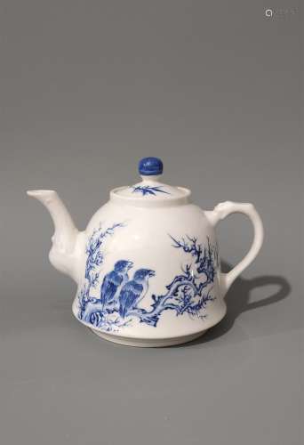 Wang Bu, Blue and White Glazed Porcelain Teapot