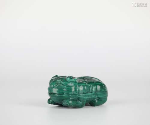 Tiger shaped inkstone carved from malachite and Duanshi in C...