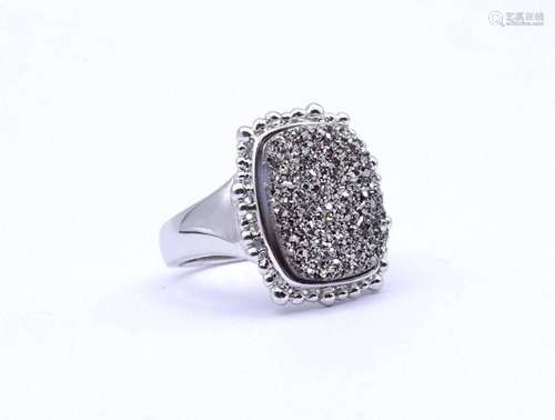 SILBER RING MIT PYRIT, STERLING SILBER 0.925, 5,9G