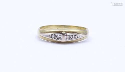 GOLDRING MIT 4 DIAMANTEN, GOLD 0.585 GEPR., 3,7G.