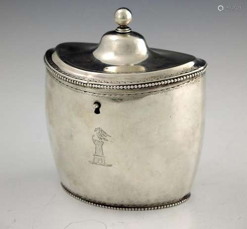 A Dutch silver tea caddy, Diemont, Amste