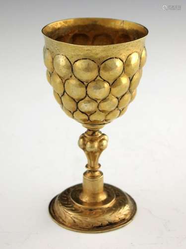 A 17th century German silver gilt goblet