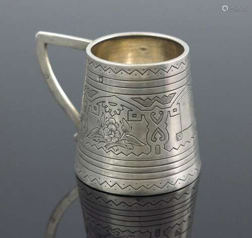 An Imperial Russian silver mug, Aleksand