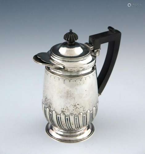 A Victorian silver hot water jug, Hawksw