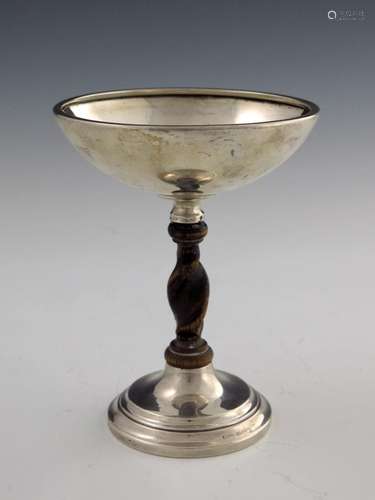 A George V silver and oak tazza, Charles