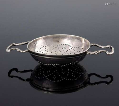 A George II silver lemon strainer, Willi