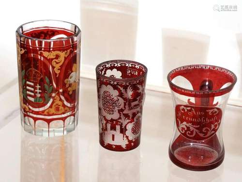 Three Bohemian Glasses