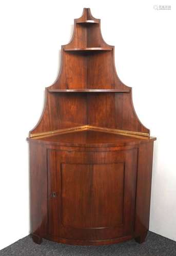 Biedermeier corner cupboard with etagere