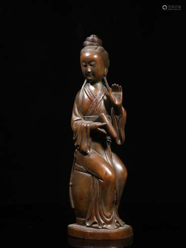 Boxwood Carving Guanyin Statue, China