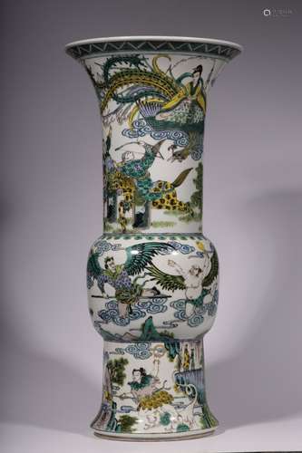 Qing Dynasty Period Of Kangxi Famille Verte Porcelain Vessel...