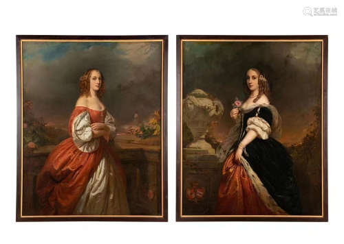 Two 18Th Century Oil Painting Of Figure