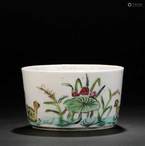 Famille Rose Porcelain Cup , China