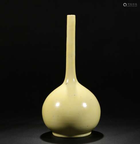 Yellow Glaze Porcelain Bottle , China
