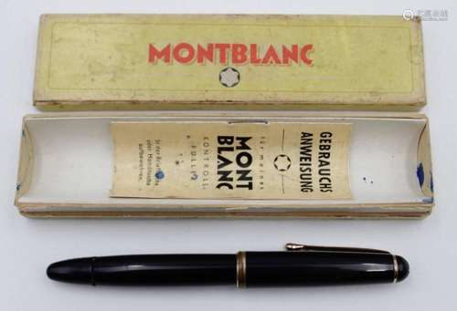 KOLBENFÜLLER, MONTBLANC, NR. 3-42G, 14CT GOLDFEDER, PAPPETUI