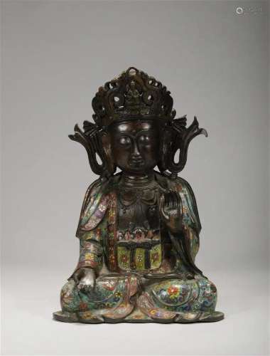 A Ming Dynasty Cloisonne avalokitesvara statue