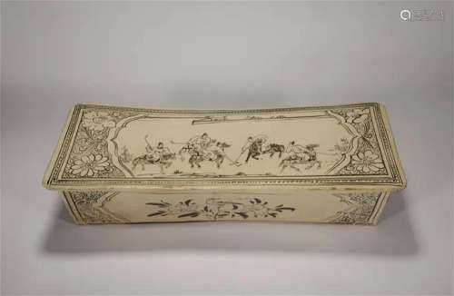 Zhang family in Song Dynasty made cizhou kiln figure pillow
