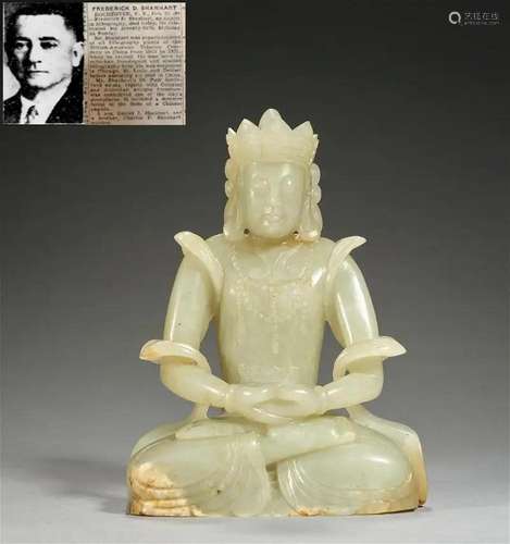 A jade figure of buddha ,Qing dynasty