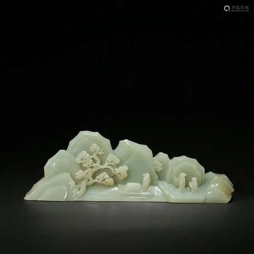 A jade 'visiting scholar' mountain ,Qing dynasty