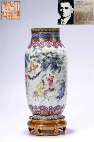 "Qing Dynasty Qianlong Year" pastel immortal figur...