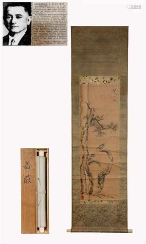 Ming Dynasty eight flowers and birds on paper standing axis