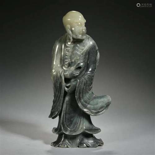 A jade arhat statue,Qing dynasty