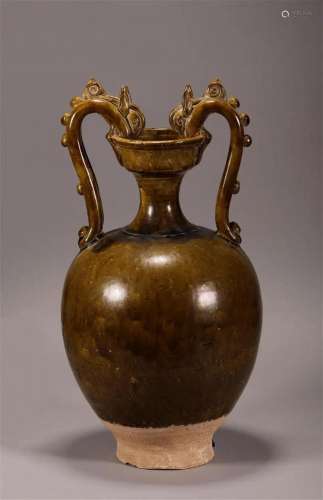 Tang Dynasty sauce glaze double dragon first bottle
