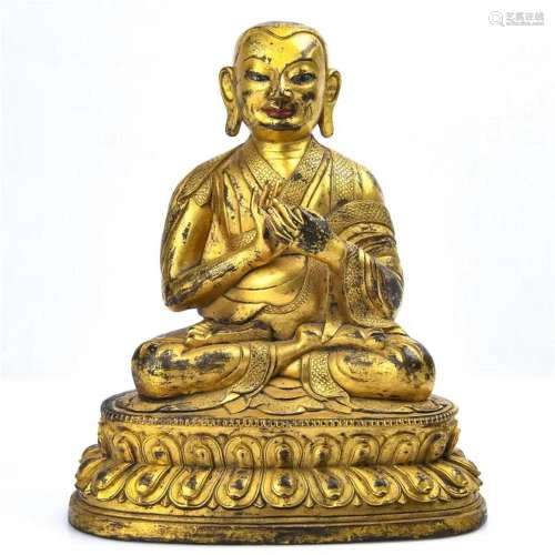 Qing Dynasty bronze gilt master