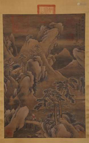 Vertical scroll of Fan Kuan's travel on snow Mountain in...