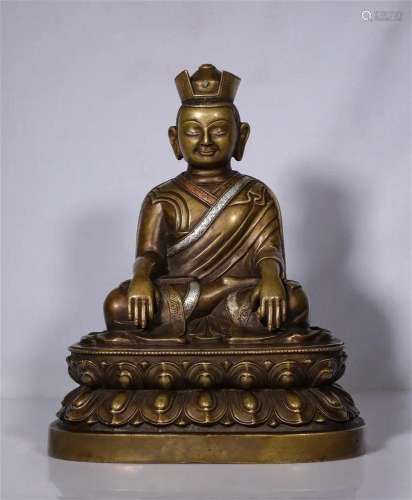 Bronze stamp silver statue of Supreme Master in qing Dynasty