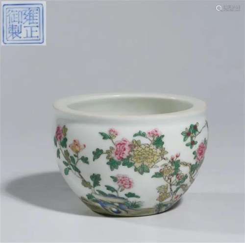 "Yongzheng imperial" pastel flower wealth vats