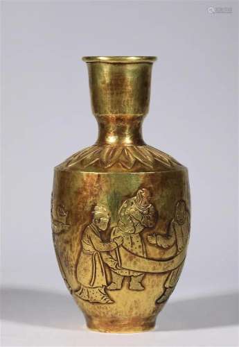 Qing dynasty silver gilt Laker vase