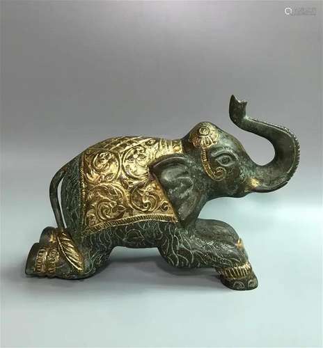 Gilded bronze elephant from qing Dynasty