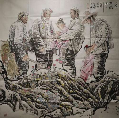 Liu Wenxi figures on paper mirror heart