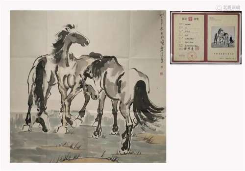 Xu Beihong horse paper mirror heart