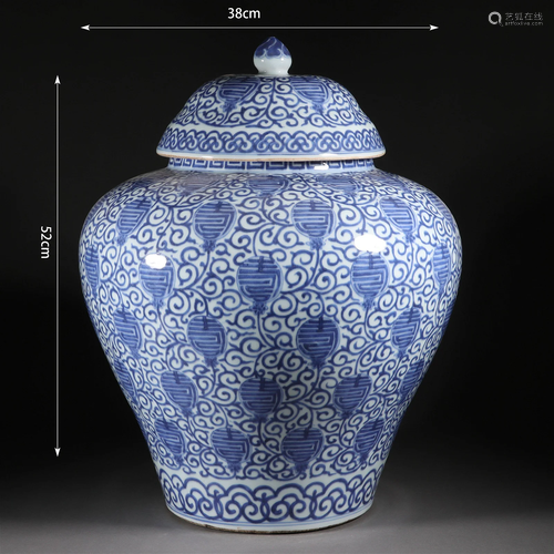 Blue and White Longevity Ginger Jar