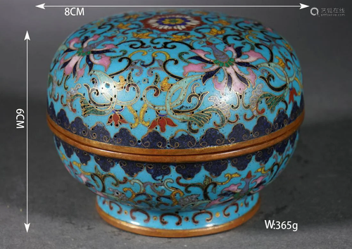 Cloisonne Enamel Stationery Box and Cover