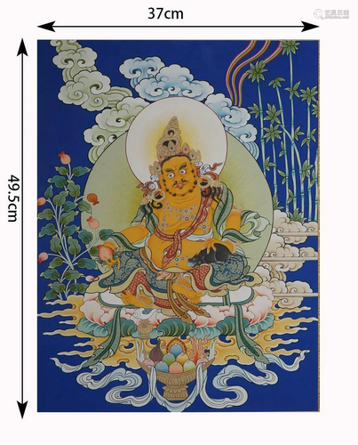 Thangka of Yellow Jambhala