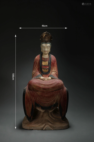 Carved Stone Figure of Buddha