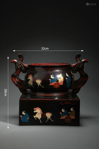 Chinese Cinnabar Lacquer Censer