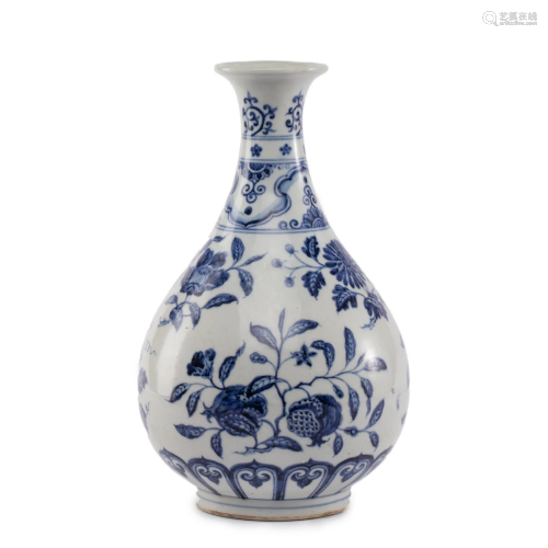 A CHINESE BLUE AND WHITE VASE YUHUCHUNPING