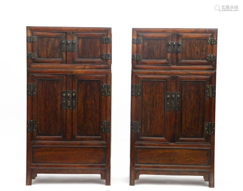 PAIR CHINESE LARGE WOODEN CABINETS