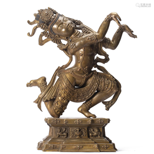 A TIBETAN BRONZE NAGARAJA