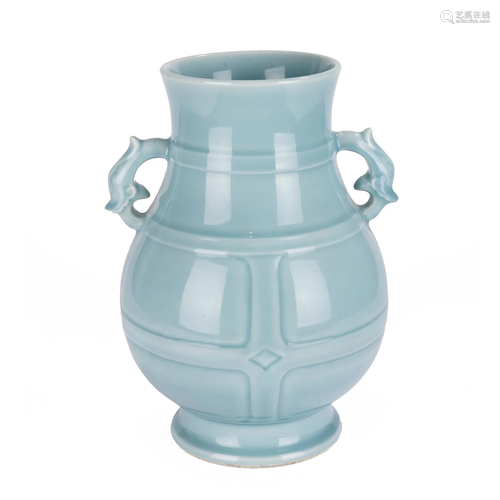 A CHINESE CLAIR-DE-LUNE VASE ZUN