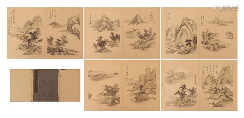 A CHINESE PAINTING ALBUM OF LANDSCAPE