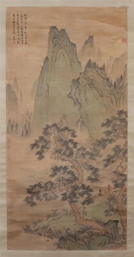 A CHINESE PAINTING OF SCHOLAR GATHERING SIGNED WEN ZHENGMING