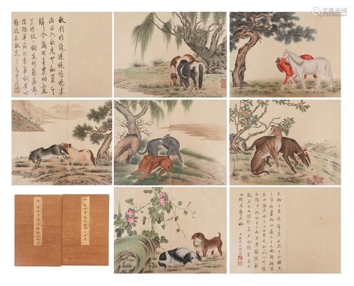 TWO CHINESE PAINTING ALBUMS SIGNED LANG SHINING