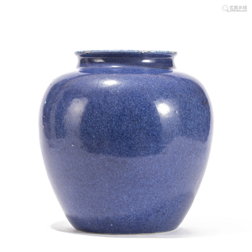 A CHINESE POWDER BLUE GLAZE JAR