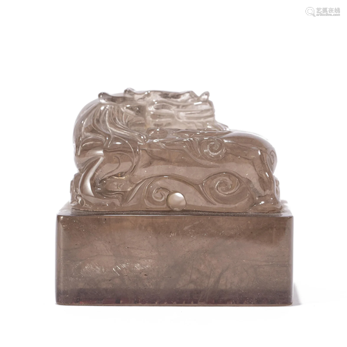 A CARVED ROCK CRYSTAL SEAL